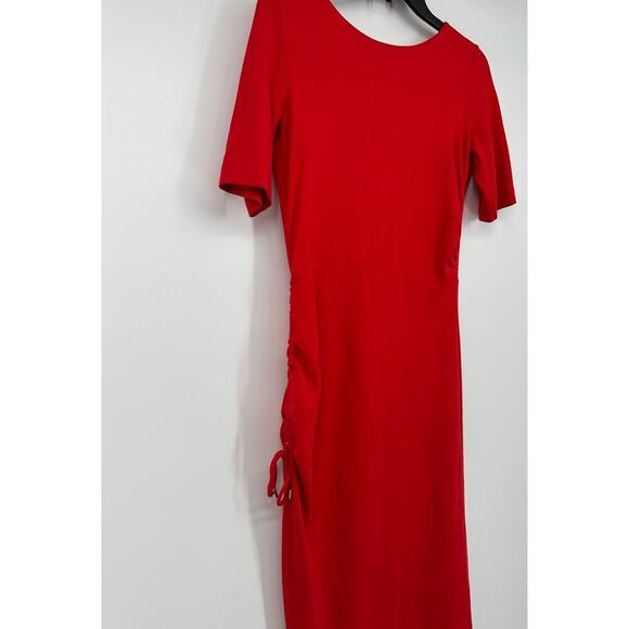 Escada Duquax Ruched Side Jersey Knit Shift Dress - Picture 2 of 7